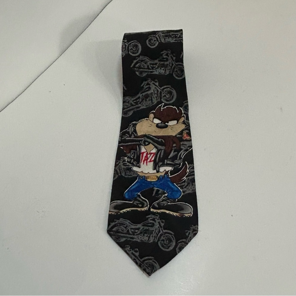 Looney Tunes Mania 1996 Taz Motorcycle Necktie